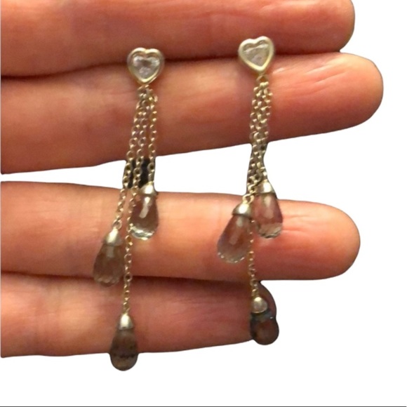 ❤️Diamond heart earrings - Picture 2 of 11